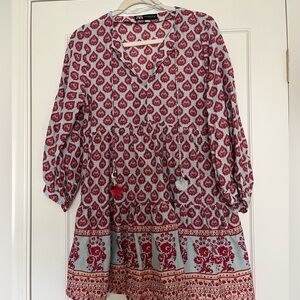 Pink and White Boho Dress